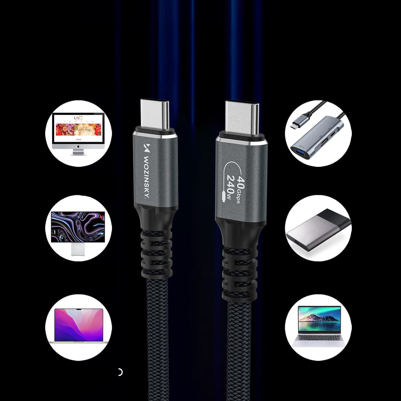 USB Cables – Thunderbolt 4 USB-C cable 240W 4K 1m - Carlat