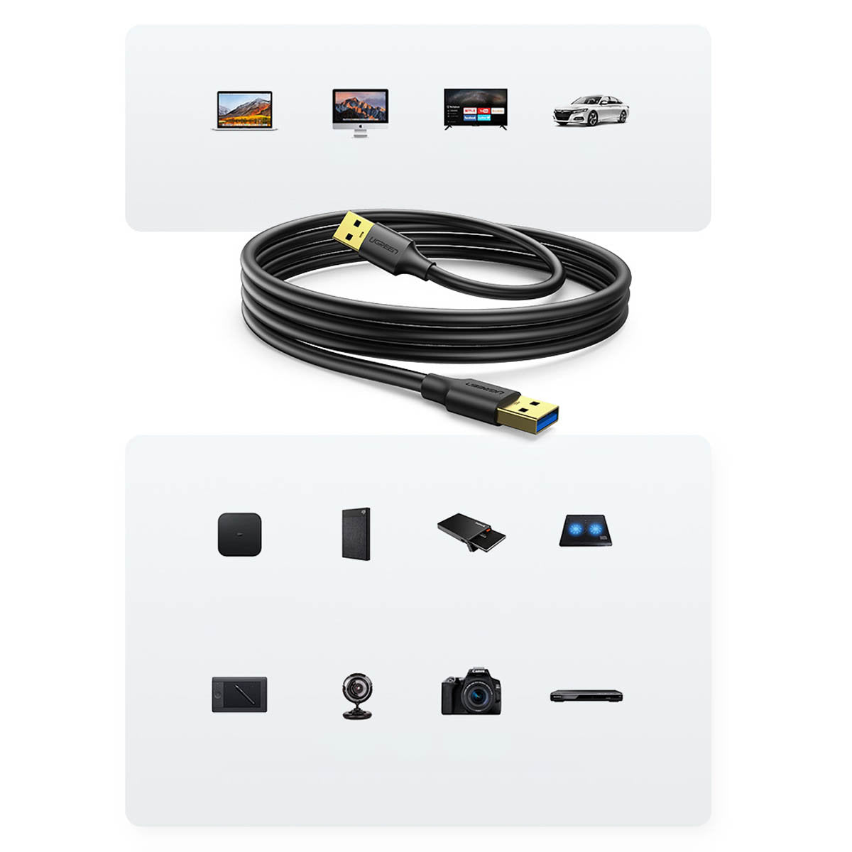USB Cables – USB-A 3.0 5Gb/s cable 0.5m black - Carlat