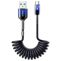 USB Cables – USB-A - USB-C Crystal-Clear Series 3A spiral - Carlat