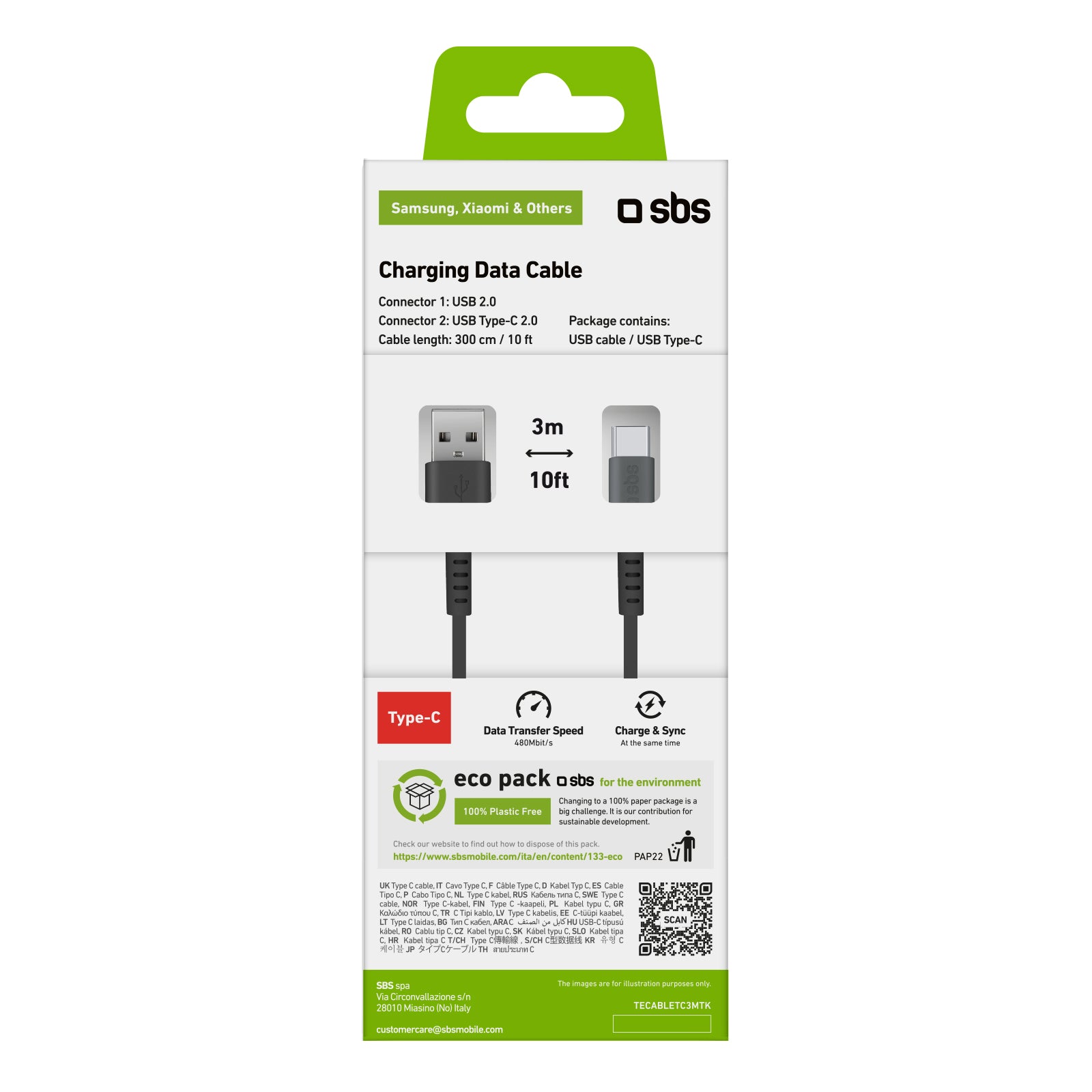 USB Cables – USB-A - USB-C cable 3m - black - Carlat