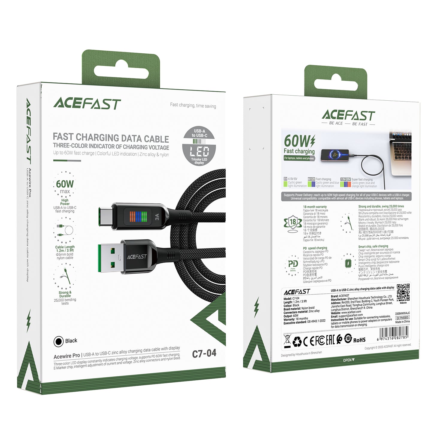 USB Cables – USB-A - USB-C cable 60W with 1.2m - Carlat