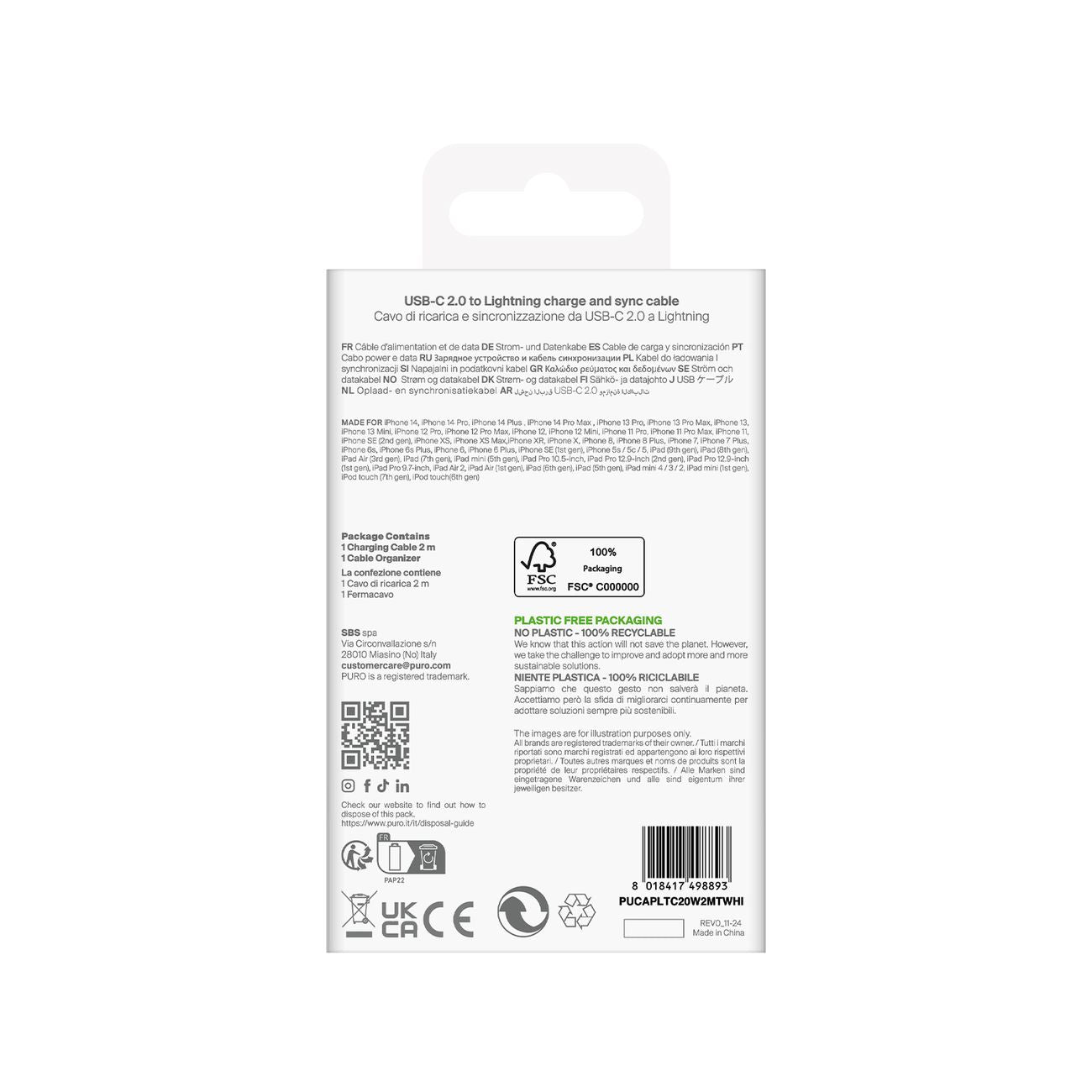 USB Cables – USB-A - iPhone Lightning TPE 12W 3m - Carlat