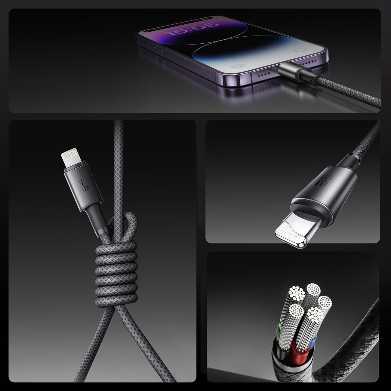 USB Cables – USB-A - iPhone Lightning cable with organizer, - Carlat