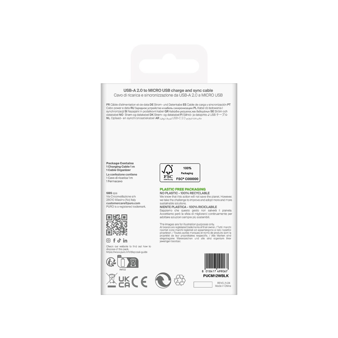 USB Cables – USB-A - microUSB TPE cable 12W 2m - Carlat
