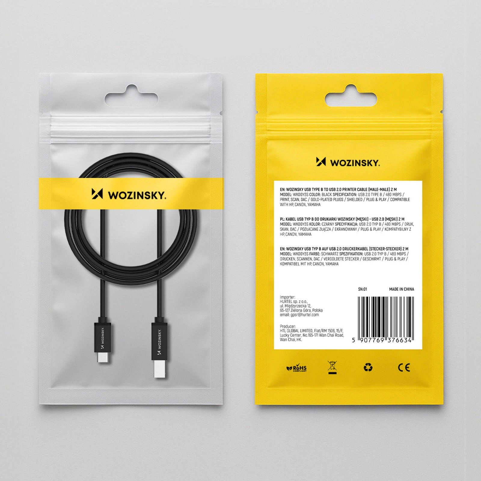 USB Cables – USB-B - USB-C scanner printer cable 1m - Carlat
