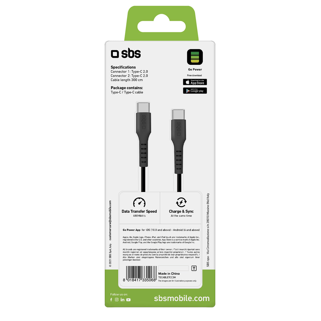 USB Cables – USB-C - USB-C cable 3m - black - Carlat