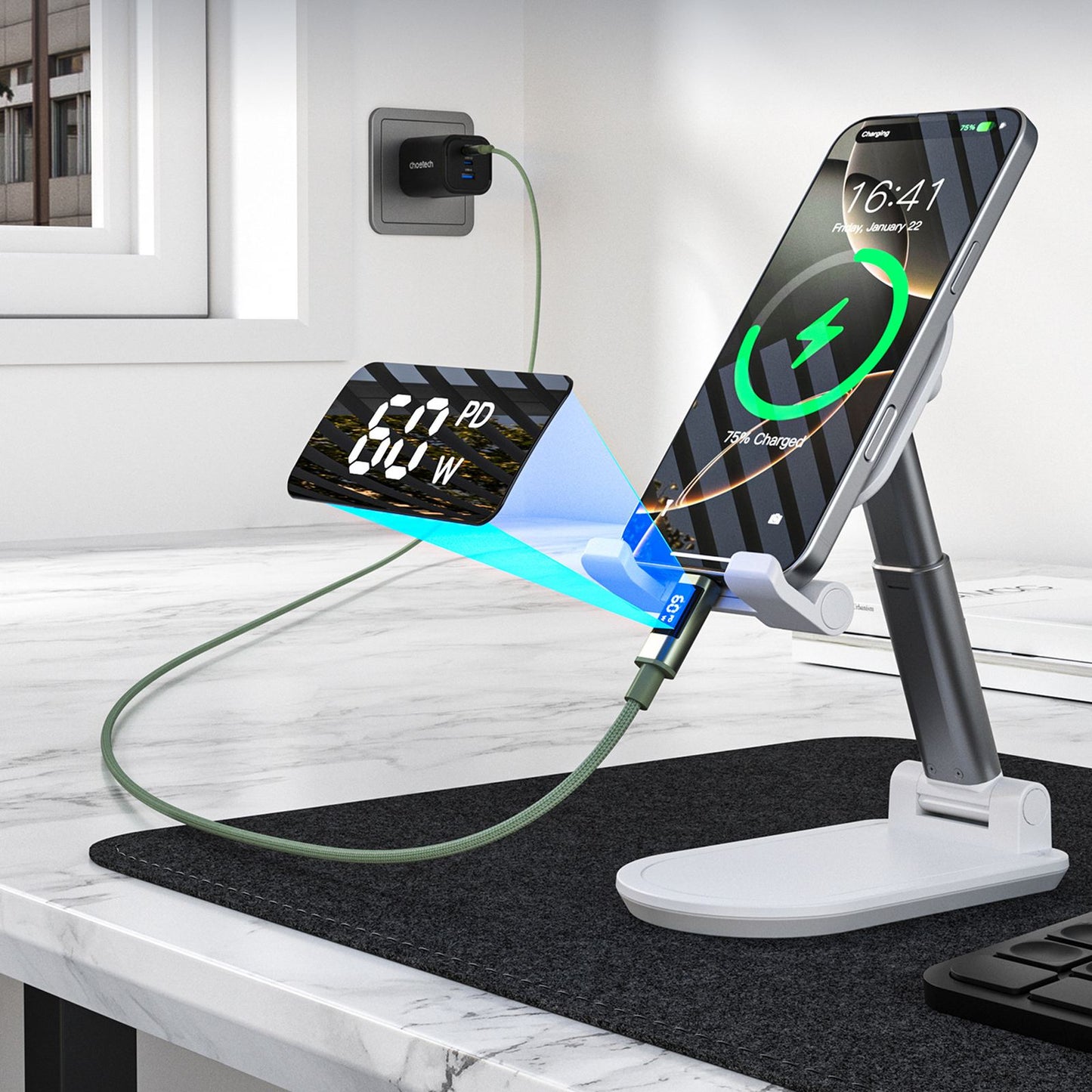 USB Cables – USB-C cable with PD 60 W display, - Carlat