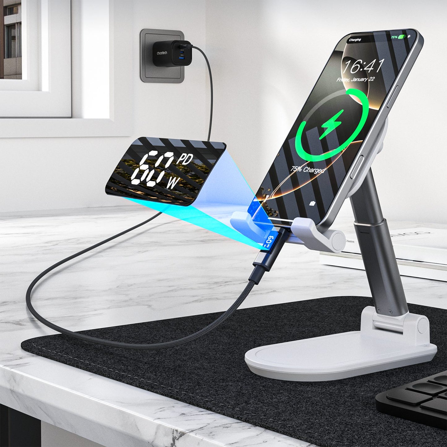 USB Cables – USB-C cable with PD 60 W display, - Carlat
