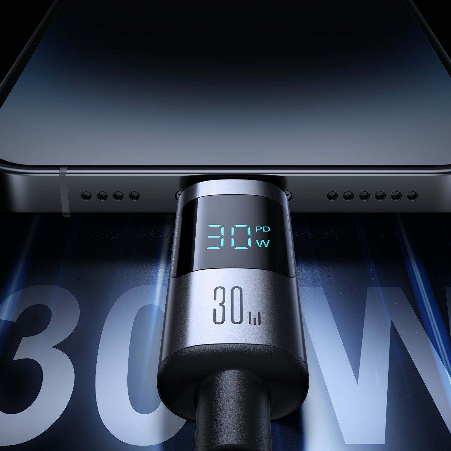 USB Cables – USB-C - iPhone Lightning cable with display - Carlat