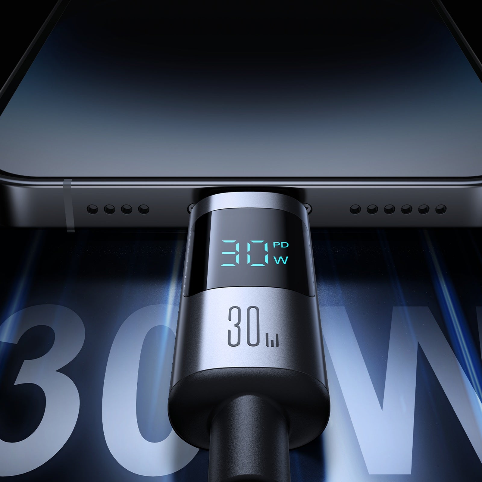 USB Cables – USB-C - iPhone Lightning cable with display - Carlat