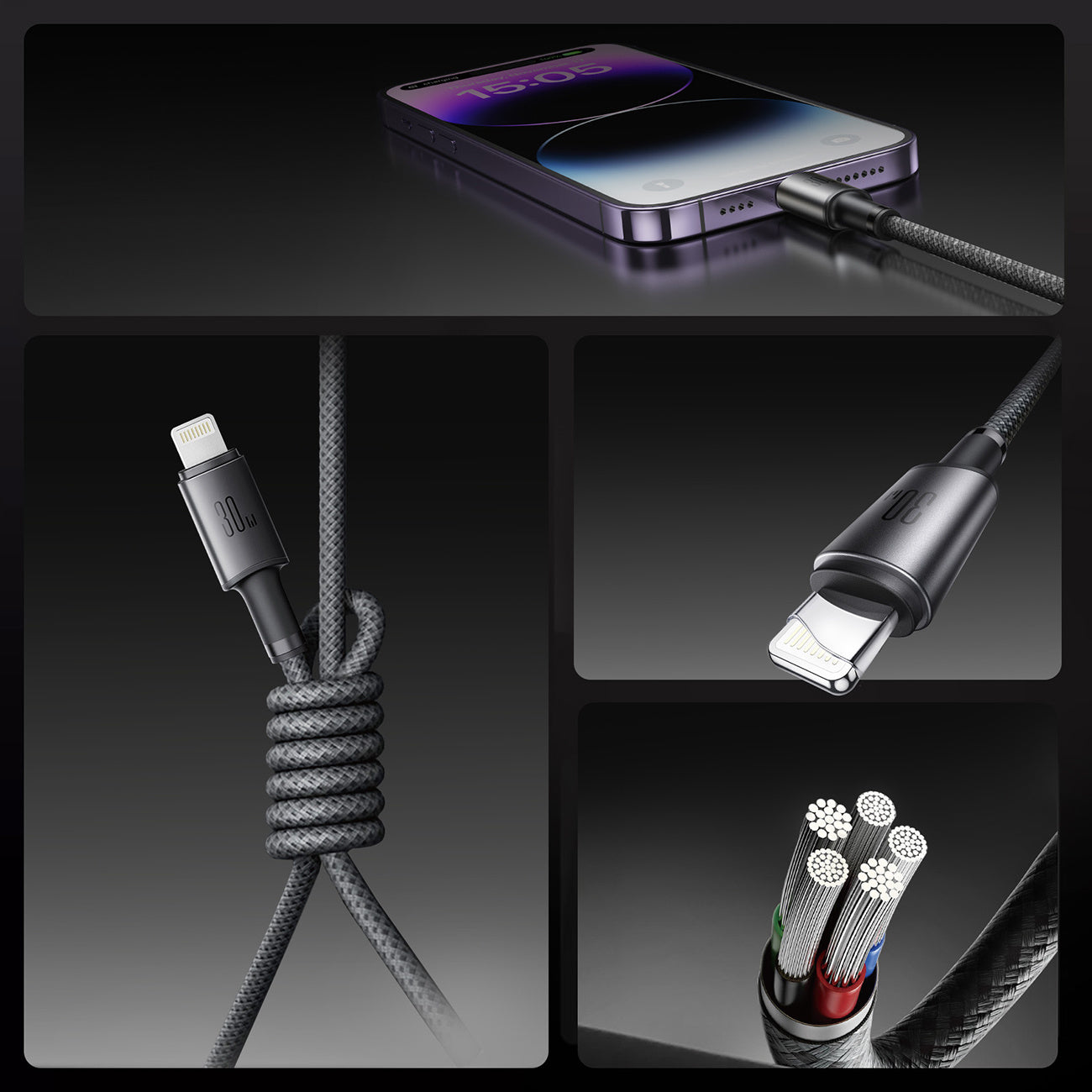 USB Cables – USB-C - iPhone Lightning cable with organizer - Carlat