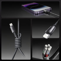USB Cables – USB-C - iPhone Lightning cable with organizer - Carlat