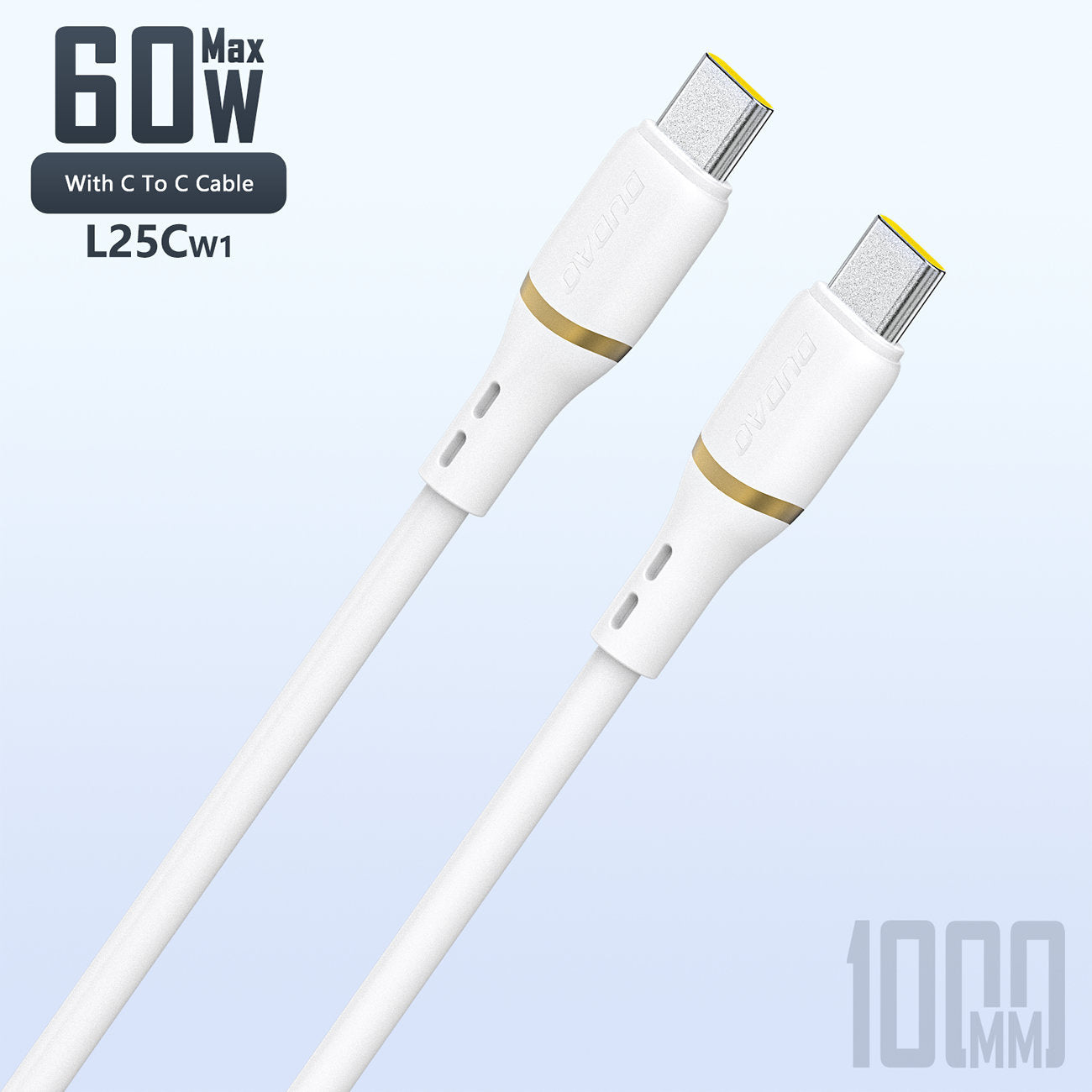 USB Cables – USB-C silicone cable 60W 1.5m - white - Carlat
