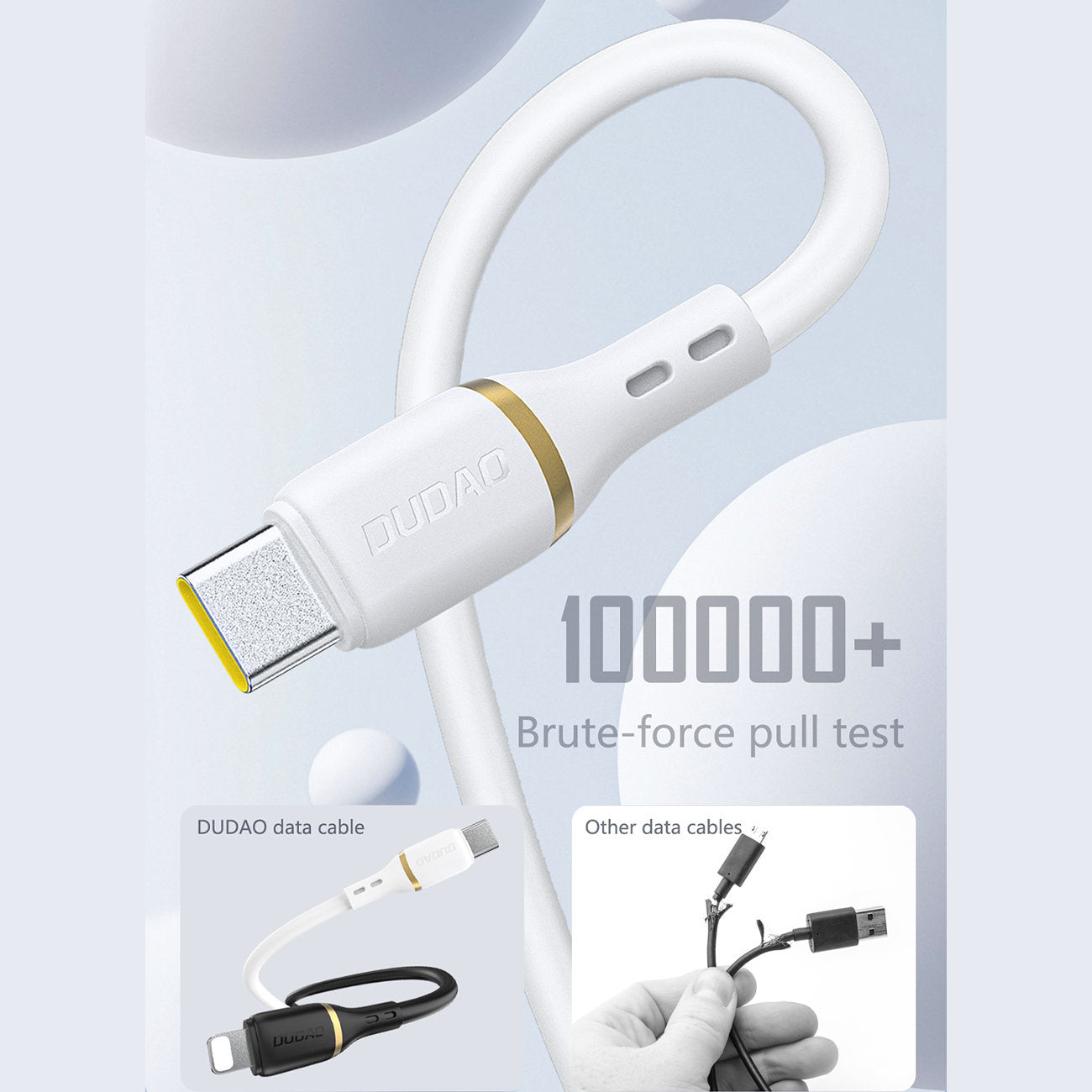 USB Cables – USB-C silicone cable 60W 1.5m - white - Carlat