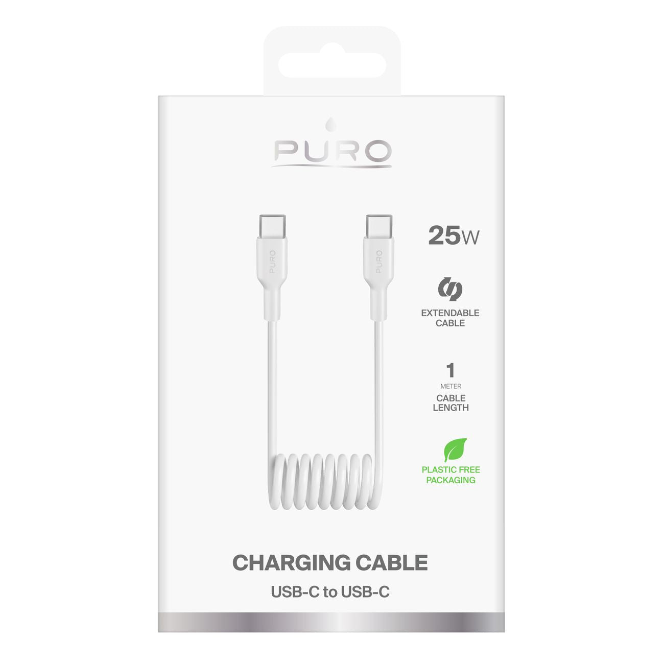USB Cables – USB-C spiral cable 25W 1m - white - Carlat