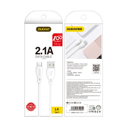 USB cable - USB-C 2.1A 1m white - Carlat