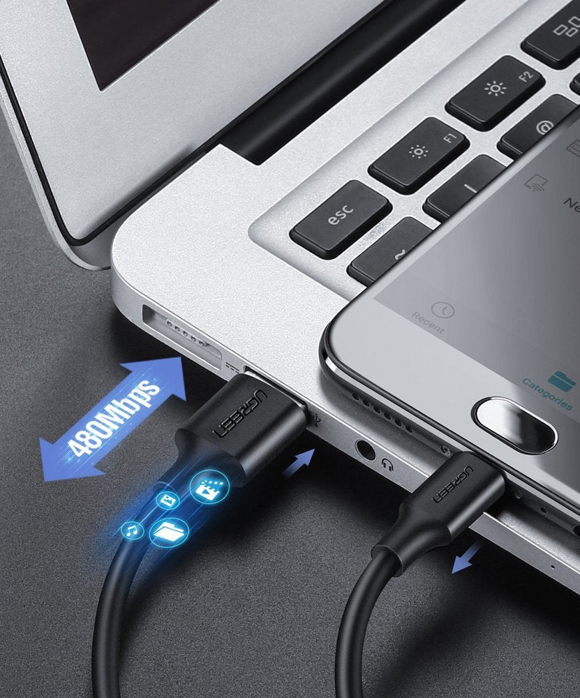 USB cable - micro USB 2.4A 480Mbps 1.5m black - Carlat
