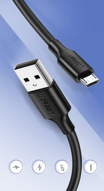 USB cable - micro USB 2A 1m black - Carlat