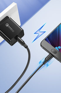 USB cable - micro USB 2A 1m black - Carlat