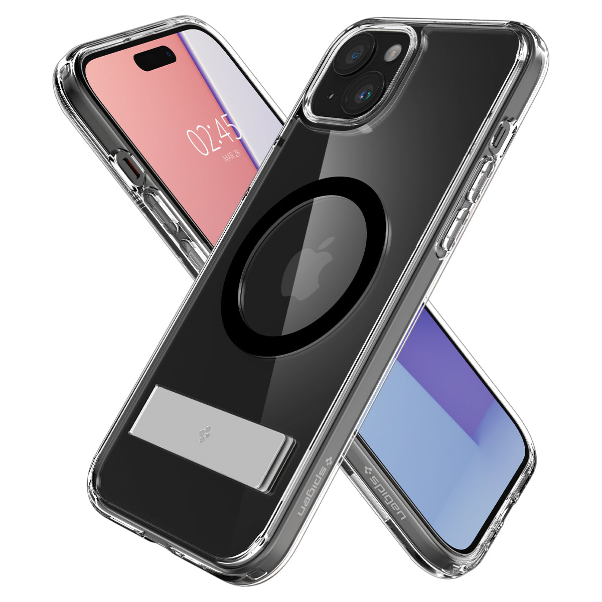 Ultra Hybrid S MagSafe case with stand for iPhone 15, black - Carlat