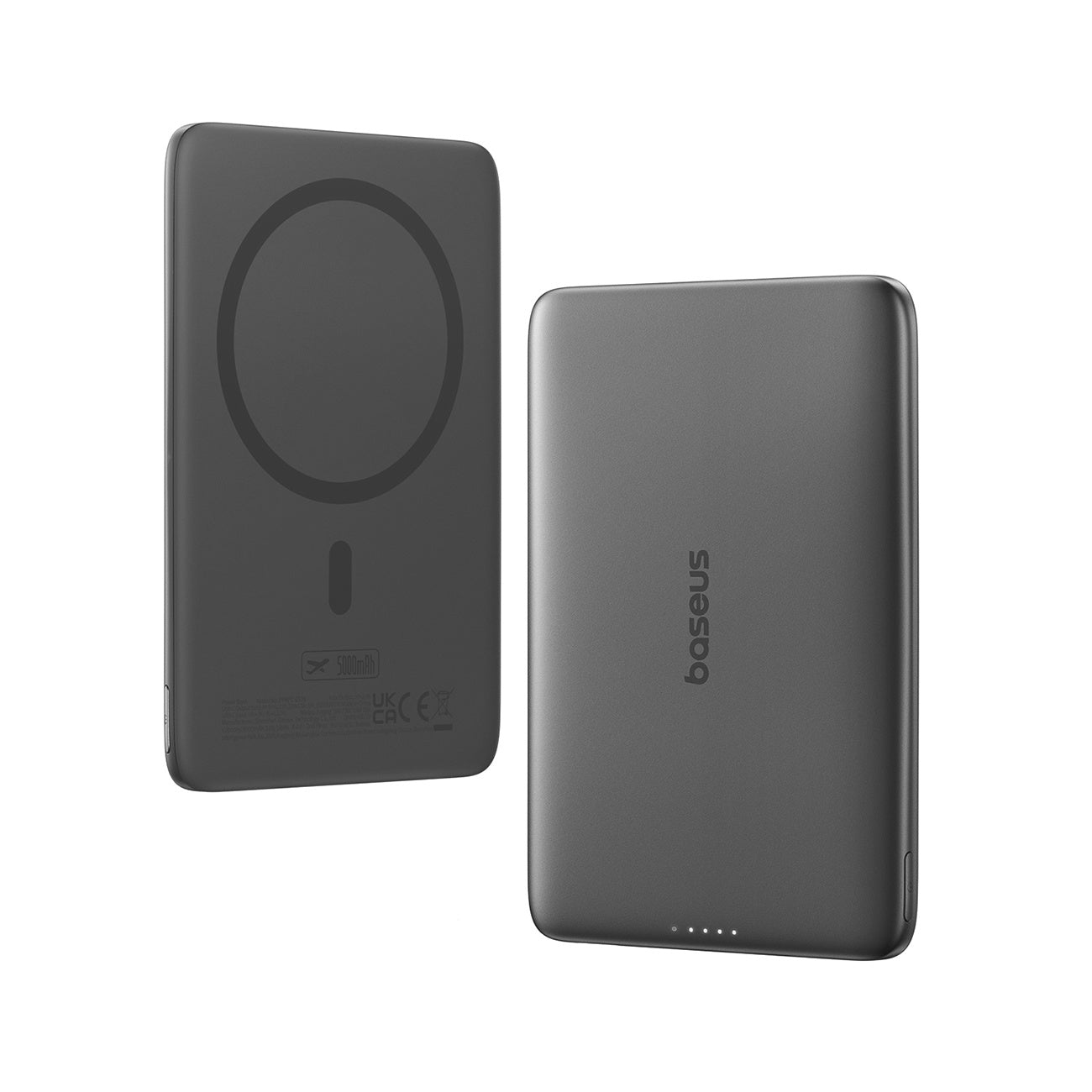 Ultra-Slim 5000mAh 20W PicoGo AM41 MagSafe magnetic powerbank with 30cm USB-C cable - black - Carlat