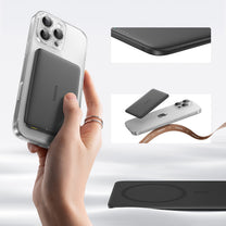 Ultra-Slim 5000mAh 20W PicoGo AM41 MagSafe magnetic powerbank with 30cm USB-C cable - black - Carlat