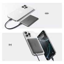 Ultra-Slim 5000mAh 20W PicoGo AM41 MagSafe magnetic powerbank with 30cm USB-C cable - black - Carlat