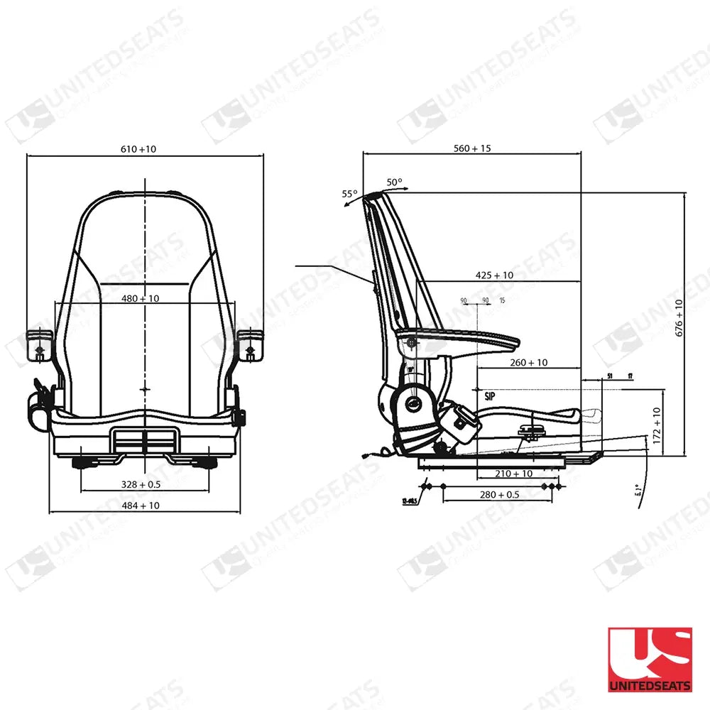 UnitedSeats C7 construction seat fabric - UnitedSeats Vehicle Seat (image 2)