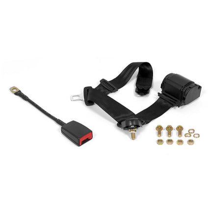 Car seat belt harness kit with connectors and hardware on a white background