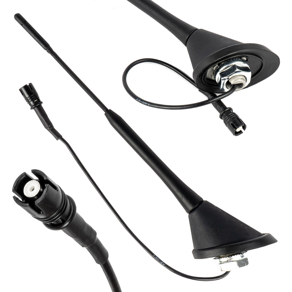 Universal Car Antenna, Whip-Type Mast with Amplifier, Raku-2, Ant10, AMIO-04154 - Carlat