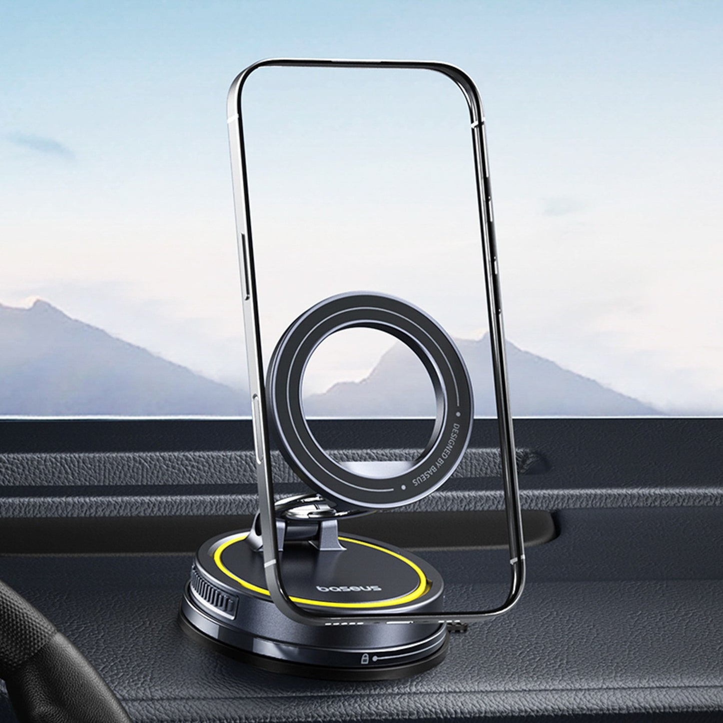 Universal magnetic car holder for a smartphone - black - Carlat