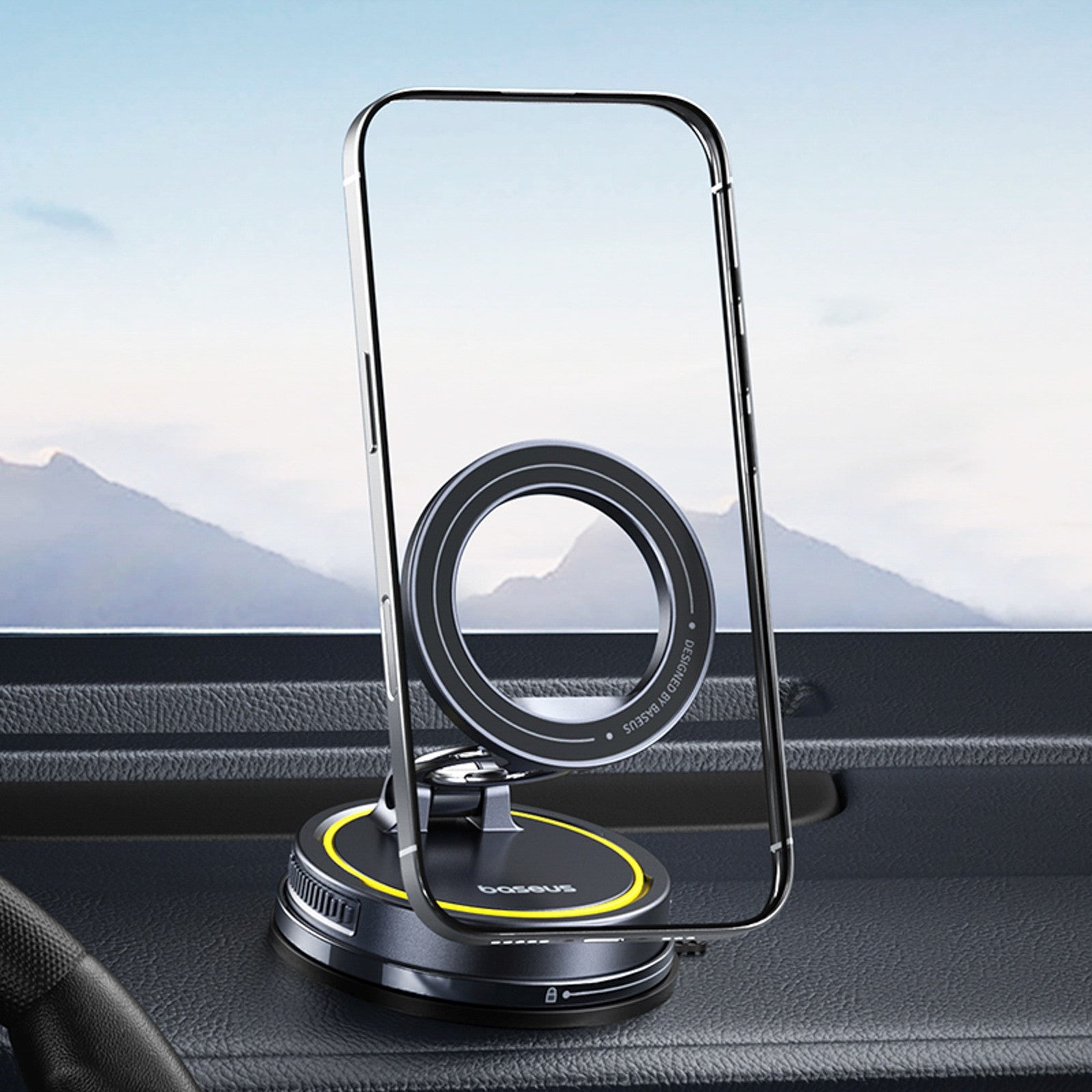 Universal magnetic car holder for a smartphone - black - Carlat