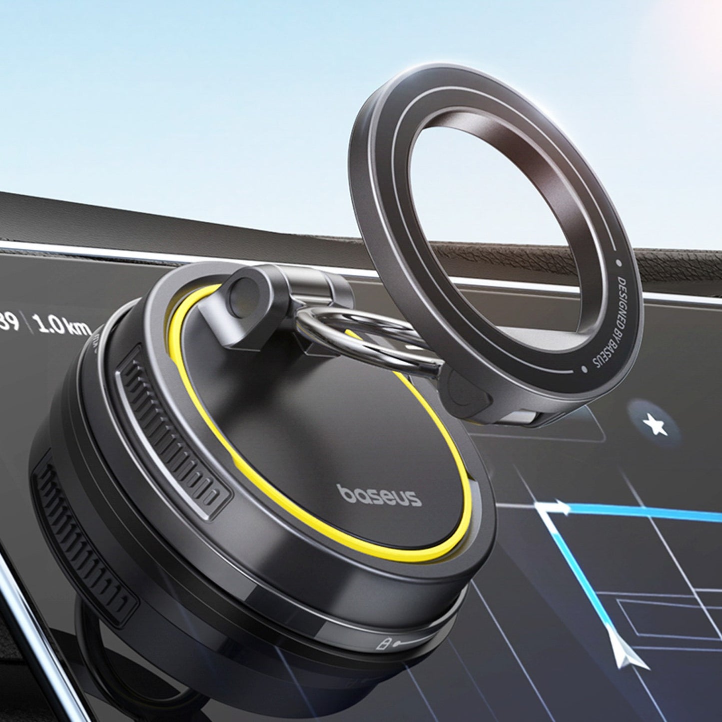 Universal magnetic car holder for a smartphone - black - Carlat