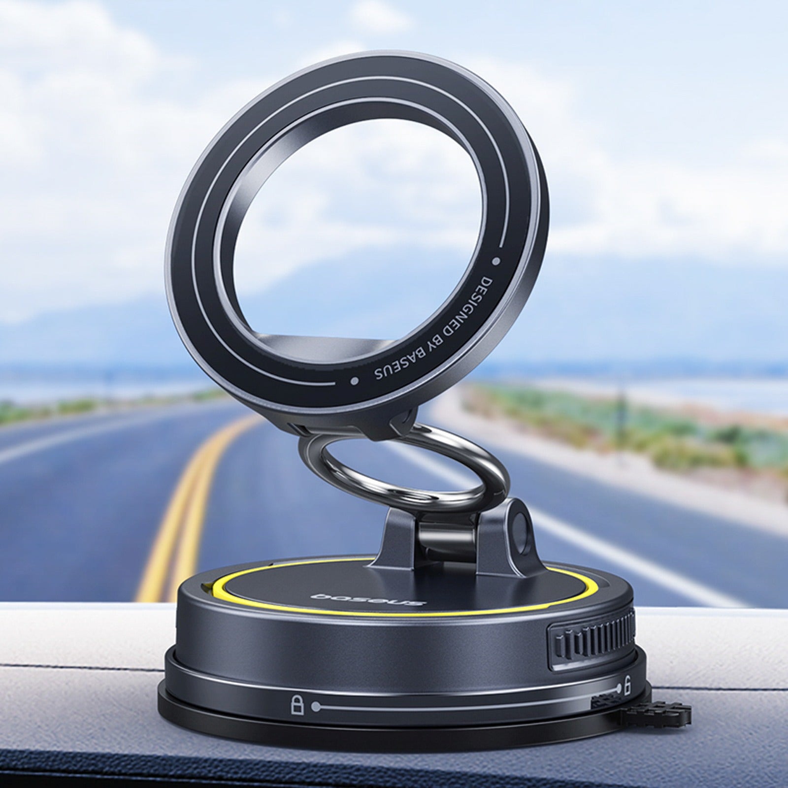 Universal magnetic car holder for a smartphone - black - Carlat