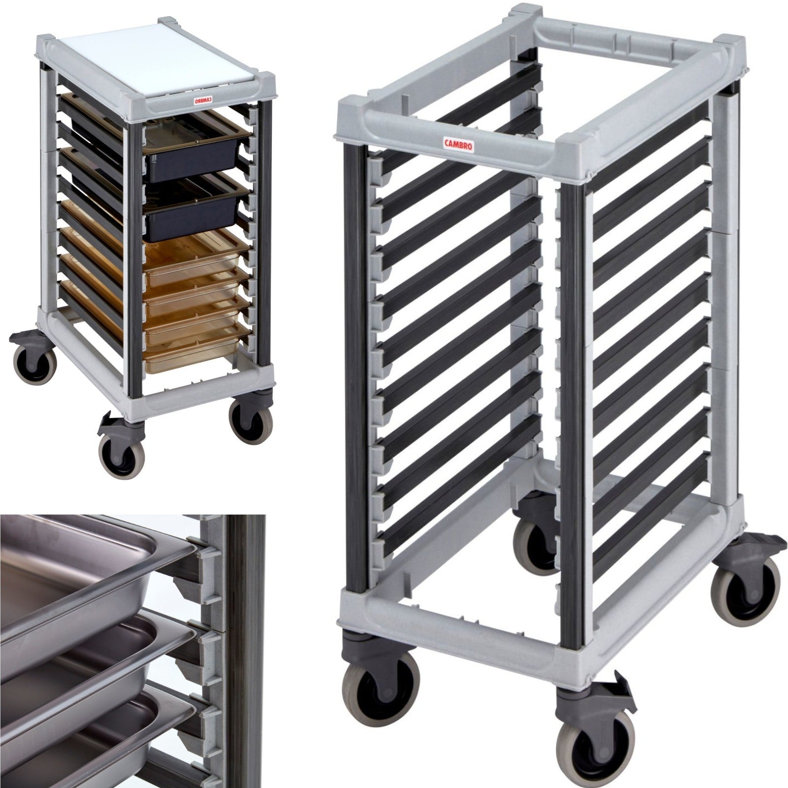 Utility Carts – Camshelving 9x GN 1/1 container transport trolley - Carlat