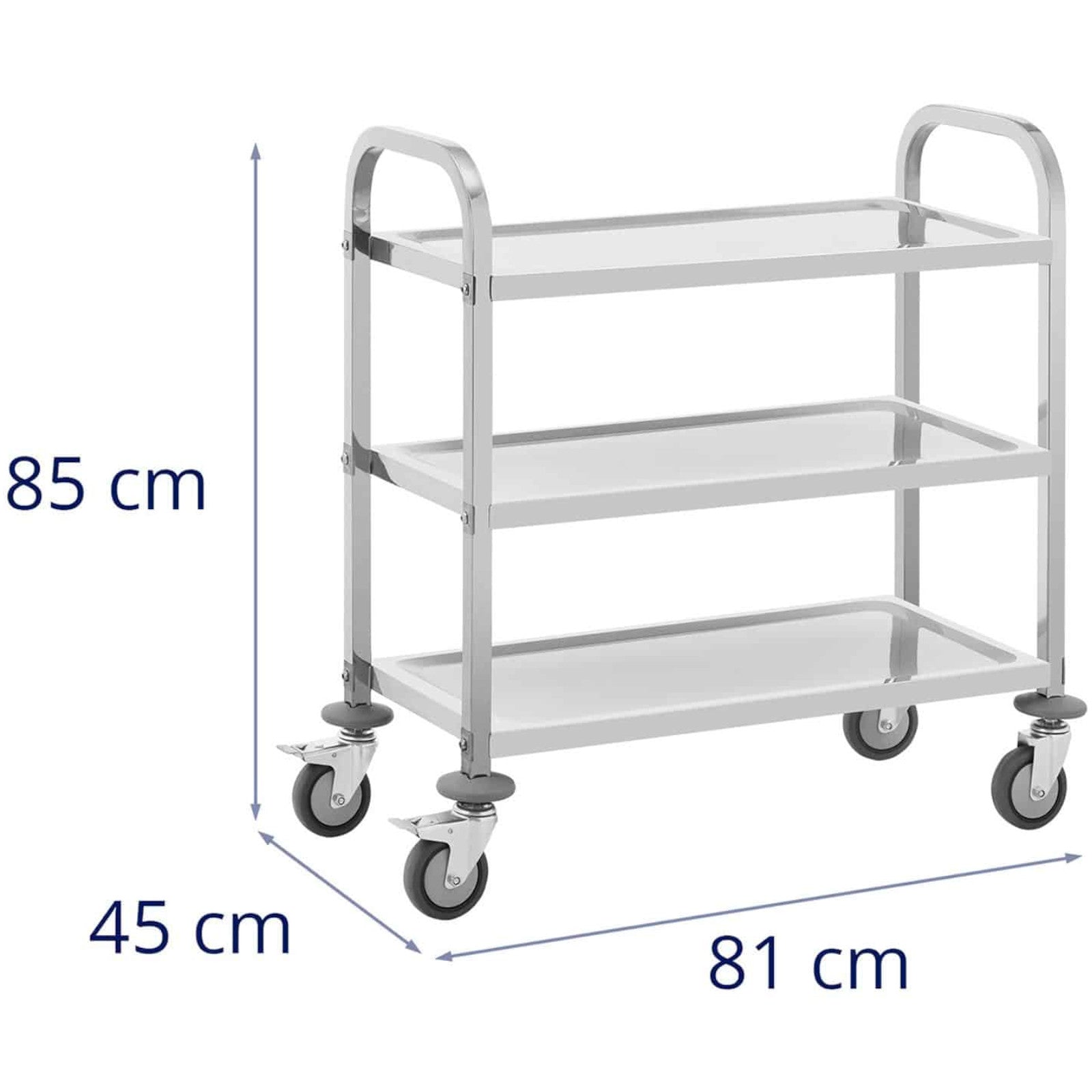 Utility Carts – Catering waiter trolley for serving, 3 shelves, - Carlat
