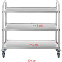Utility Carts – Catering waiter trolley with 3 shelves up - Carlat