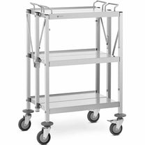 Utility Carts – Folding catering waiter trolley, stainless steel, 3 - Carlat