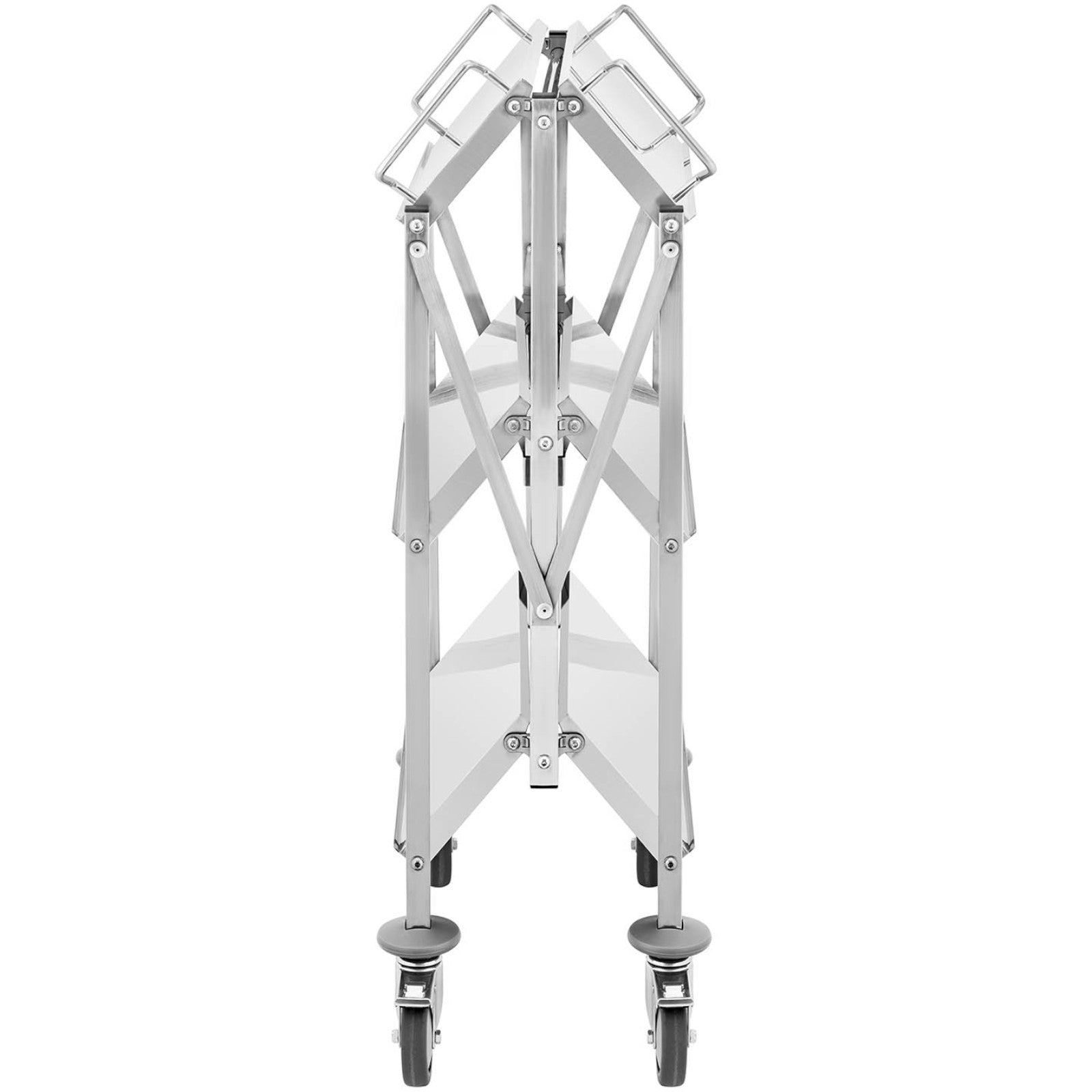 Utility Carts – Folding catering waiter trolley, stainless steel, 3 - Carlat