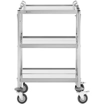 Utility Carts – Folding catering waiter trolley, stainless steel, 3 - Carlat