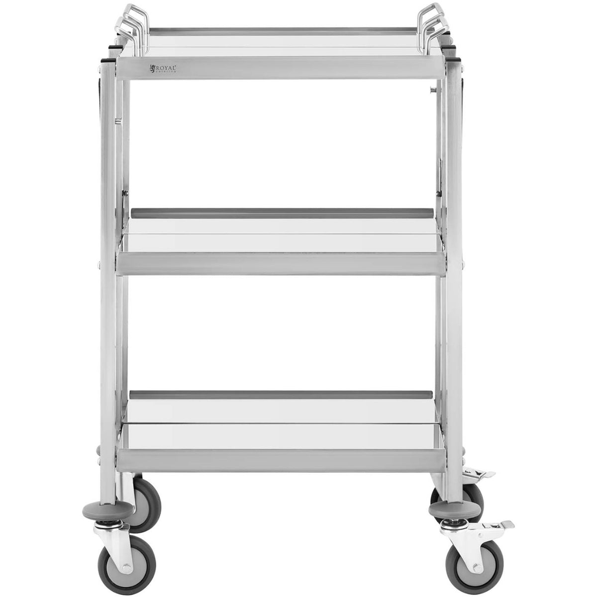 Utility Carts – Folding catering waiter trolley, stainless steel, - Carlat