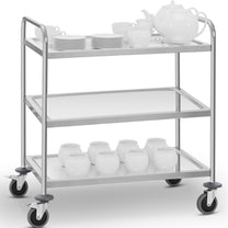 Utility Carts – HoReCa waiter's trolley, stainless steel, 3 shelves, - Carlat