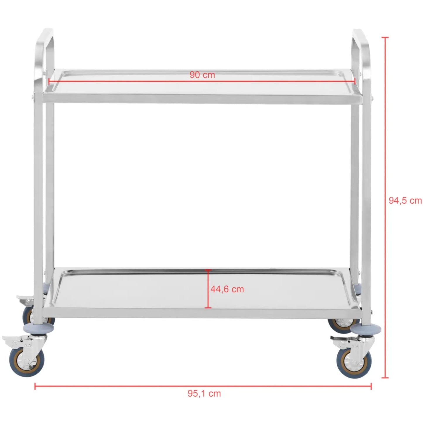 Utility Carts – Stainless steel waiter's trolley with 2 shelves - Carlat