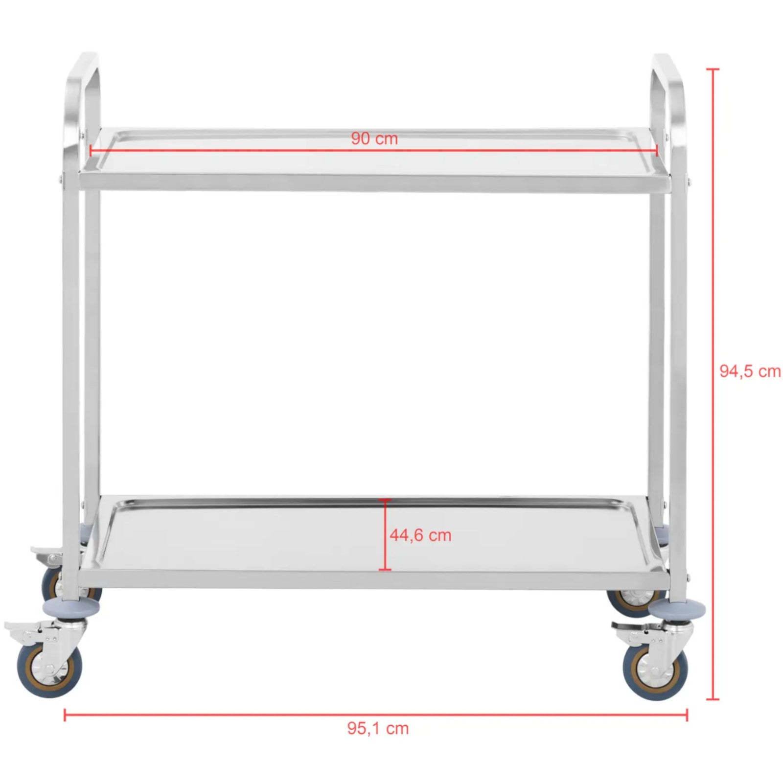 Utility Carts – Stainless steel waiter's trolley with 2 shelves - Carlat