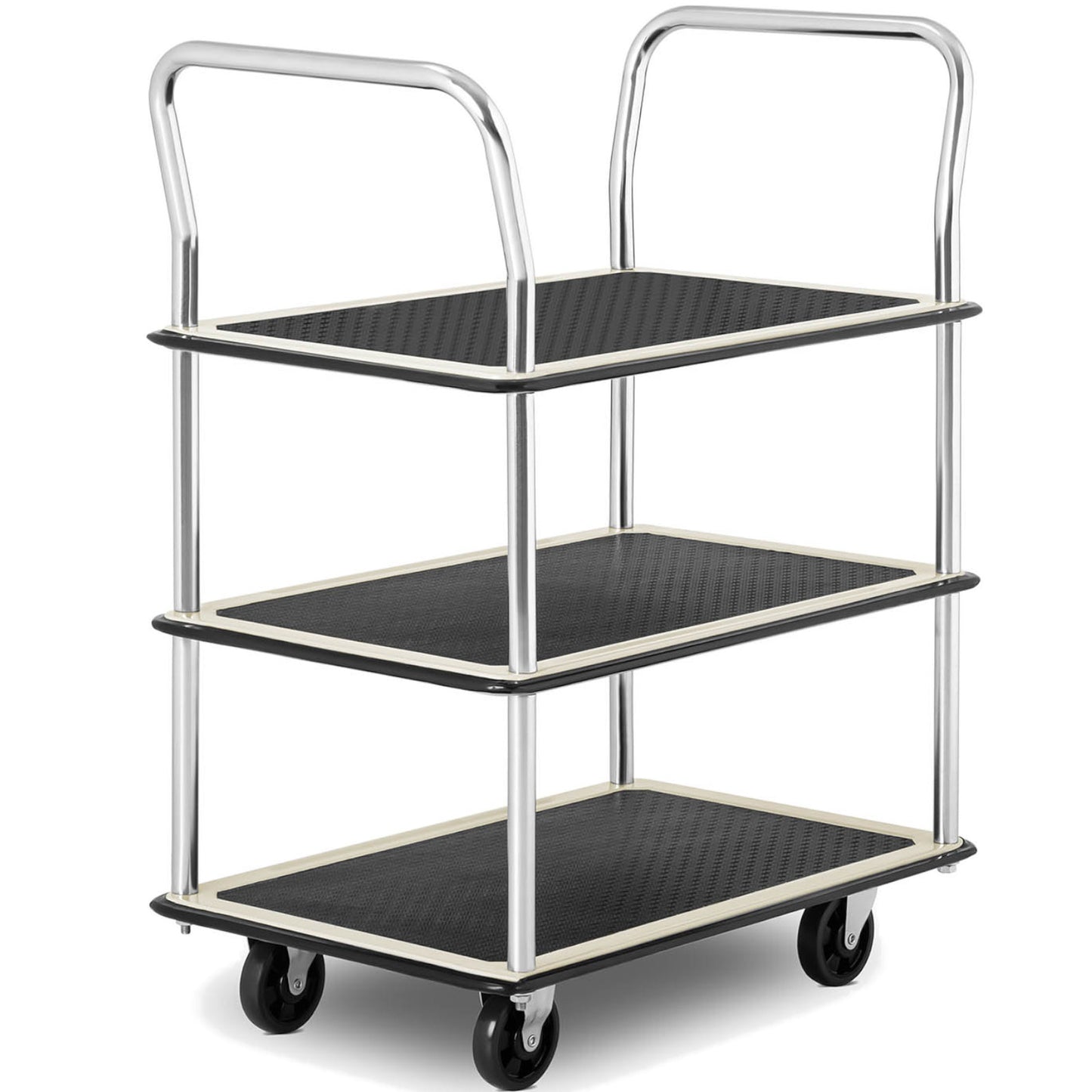 Utility Carts – Transport shelf trolley with handles, 3 shelves - Carlat