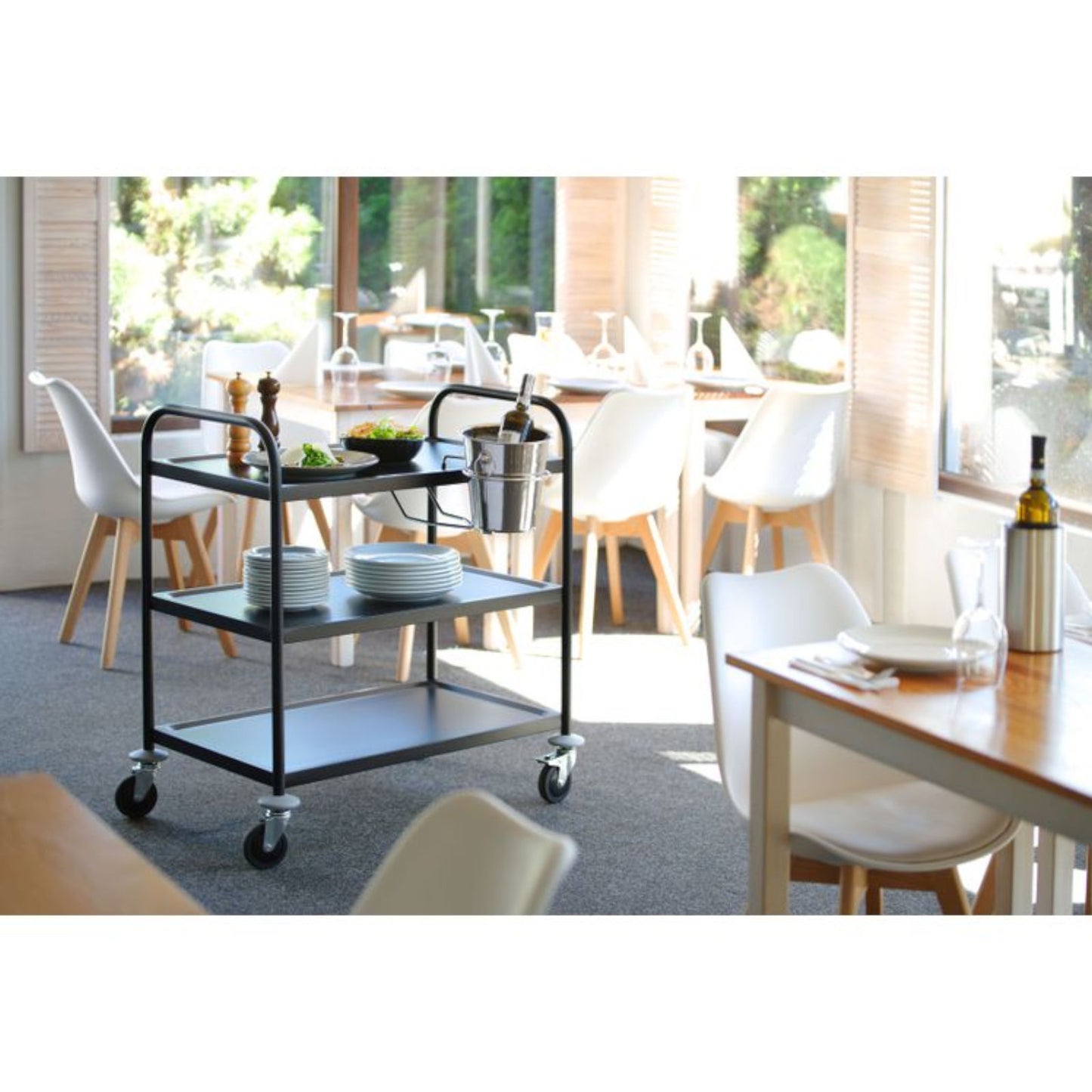 Utility Carts – Waiter catering trolley for serving, 3-shelves, up - Carlat