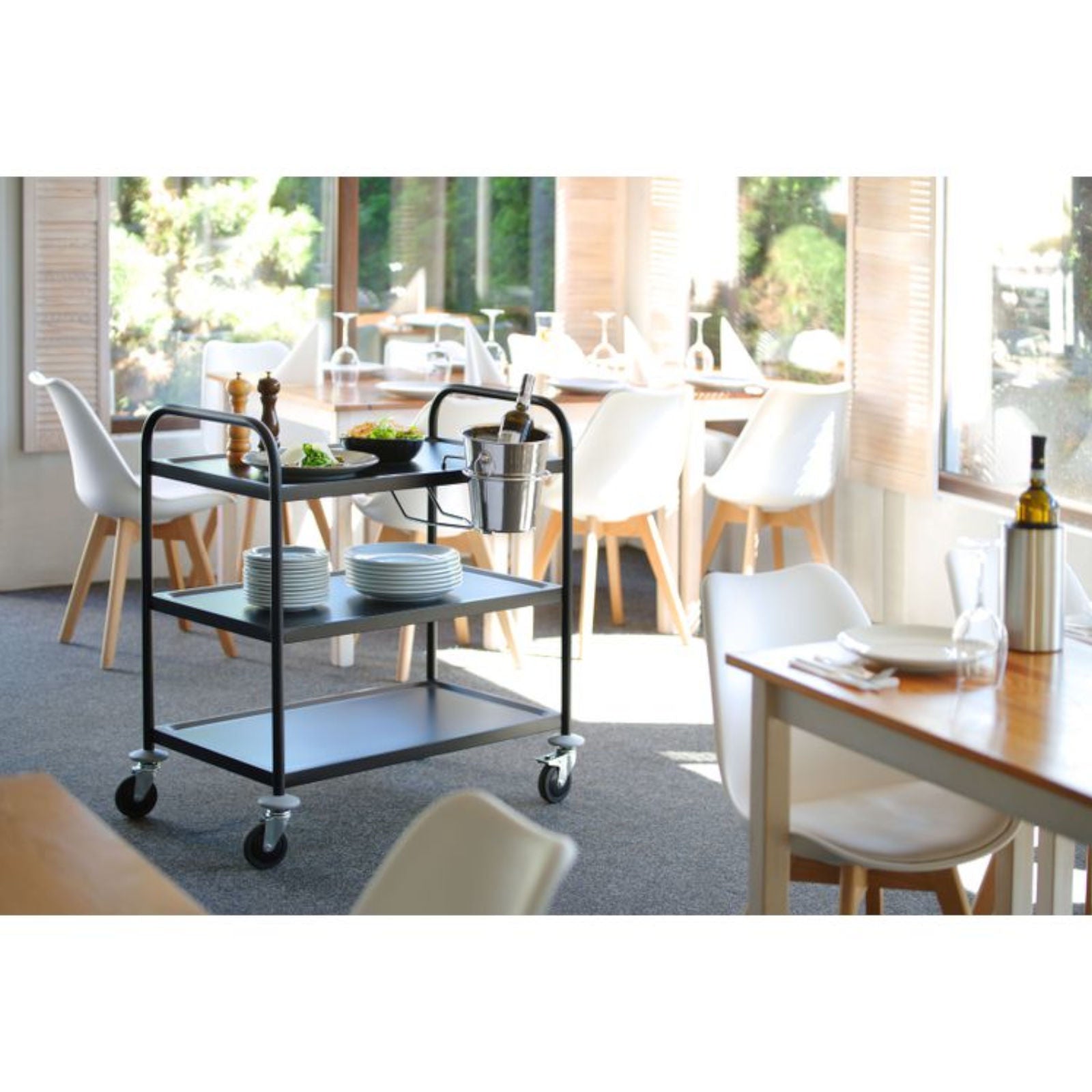 Utility Carts – Waiter catering trolley for serving, 3-shelves, up - Carlat