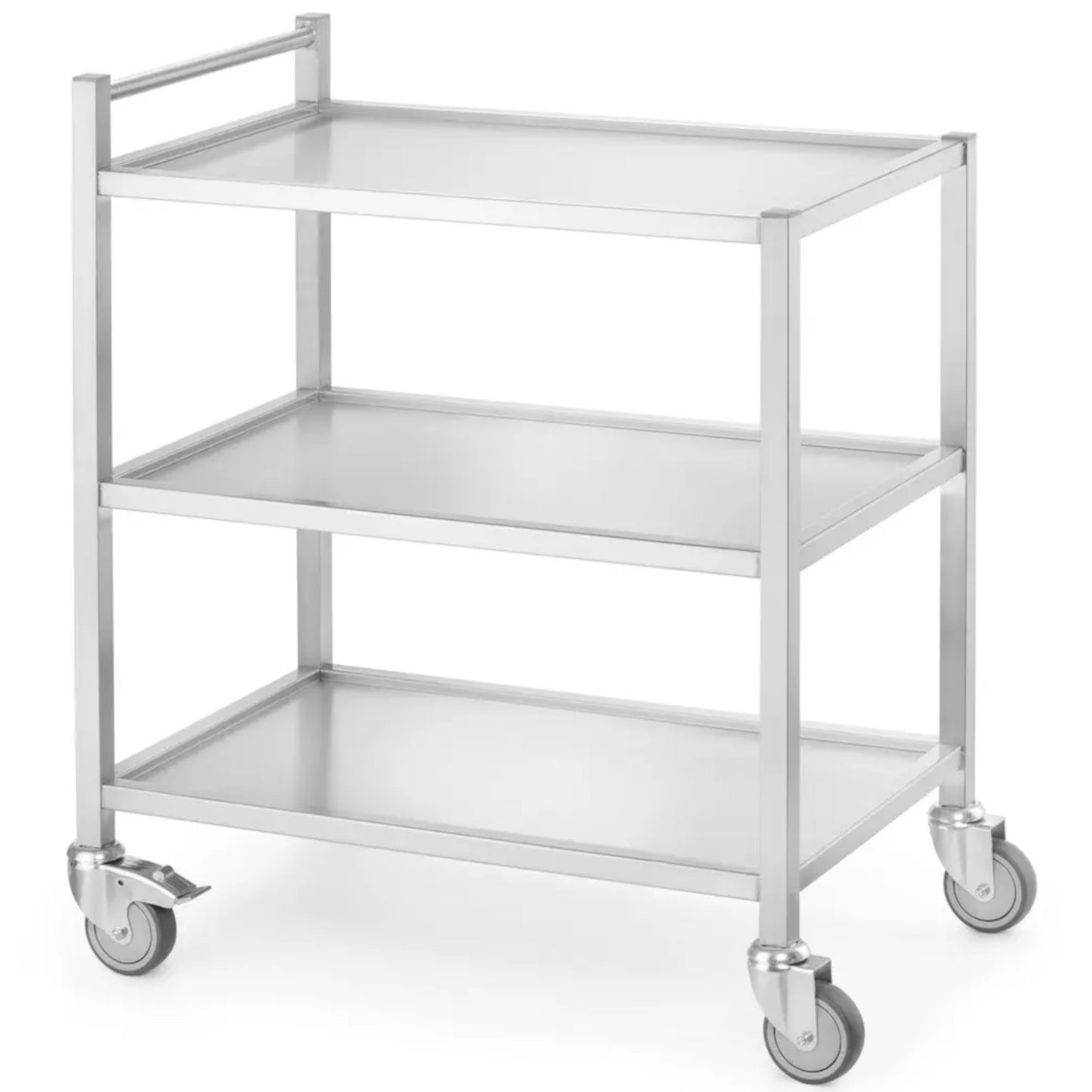 Utility Carts – Welded mobile waiter catering trolley, 3-shelf, up - Carlat