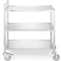 Utility Carts – Welded mobile waiter catering trolley, 3-shelf, up - Carlat