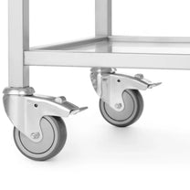 Utility Carts – Welded mobile waiter catering trolley, 3-shelf, up - Carlat